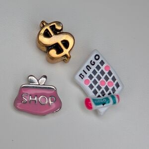 Origami Owl Purse, Bingo, and $ Charms Set